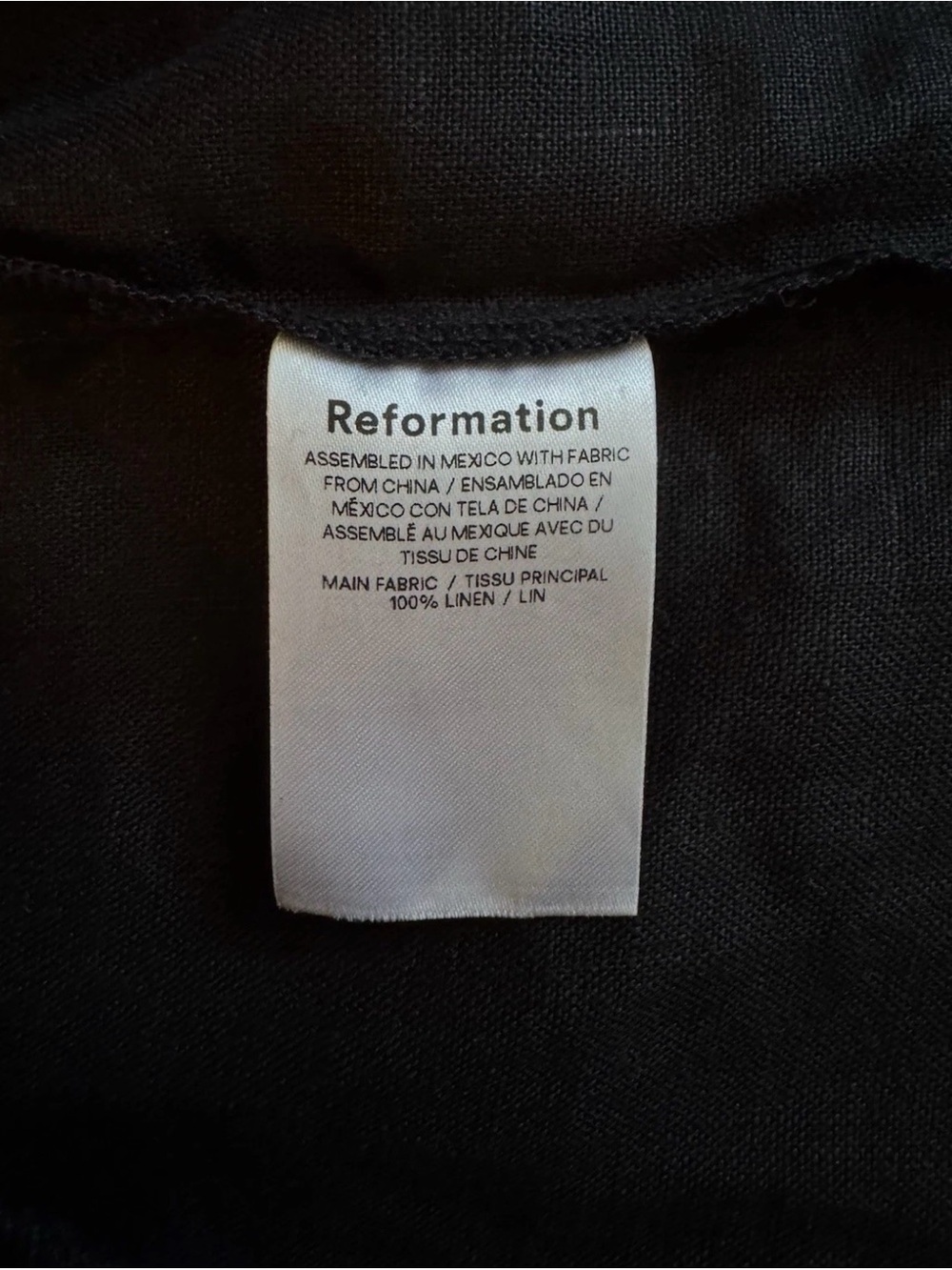 Reformation Citron Linen Dress Black Size 4 EUC - Picture 6 of 9